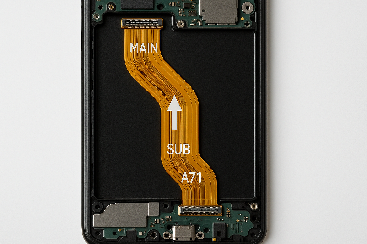Samsung Galaxy A71 Flex Cable Installation View